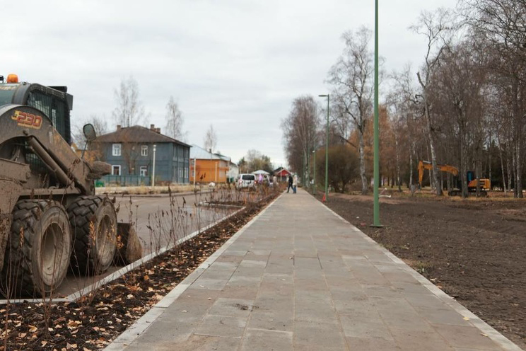 Благоустройство улицы Гостинодворской в Кириллове практически завершено.